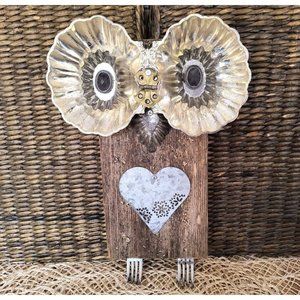 Vintage Repurposed Owl Wall Art, Handmade, Rustic, Farmhouse